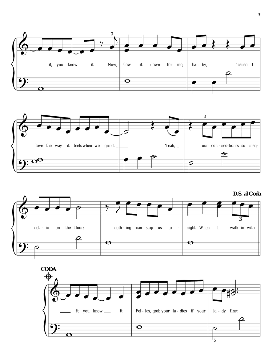 Finesse (feat. Cardi B) Easy Piano scores gallery preview page 3