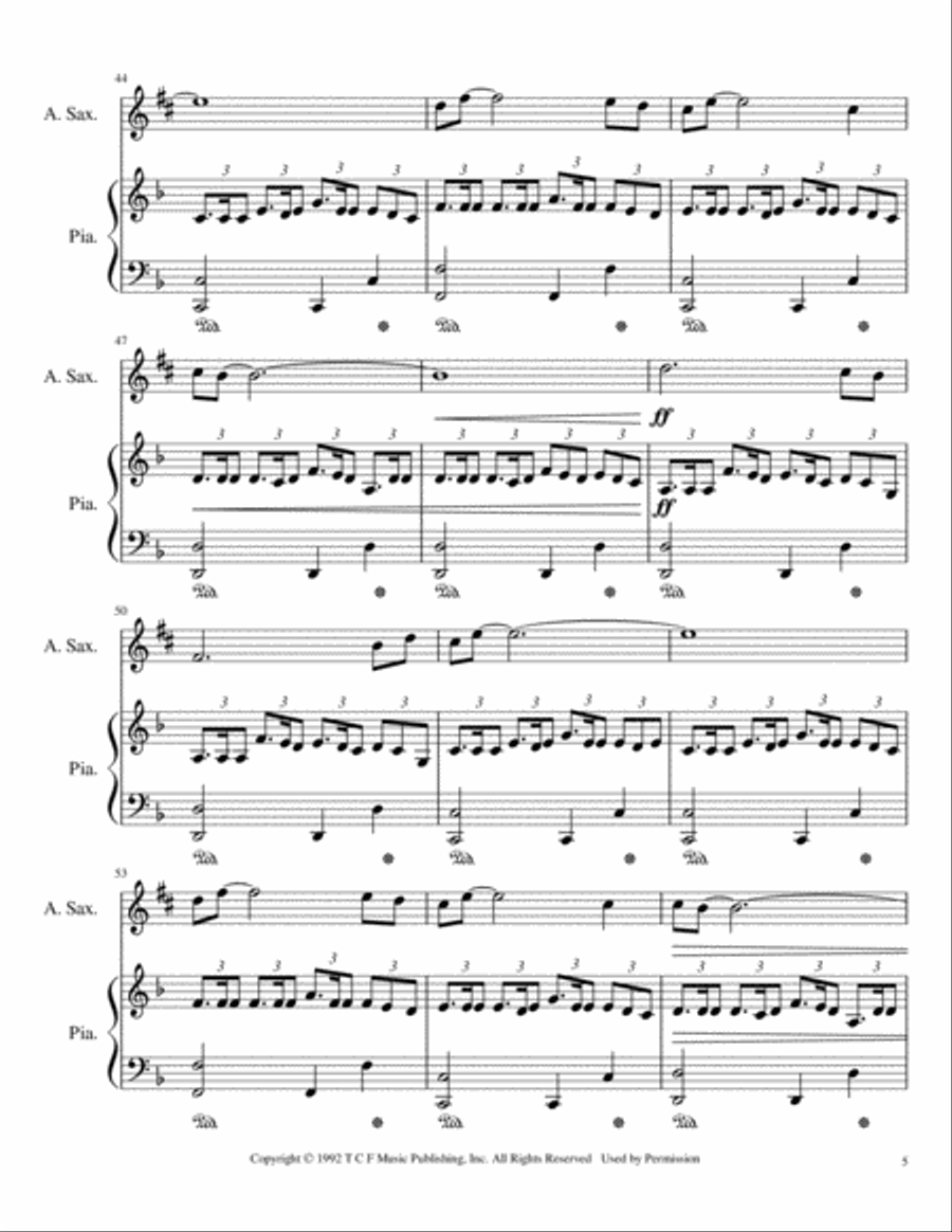 Last Of The Mohicans (main Theme) Alto Saxophone scores gallery preview page 5