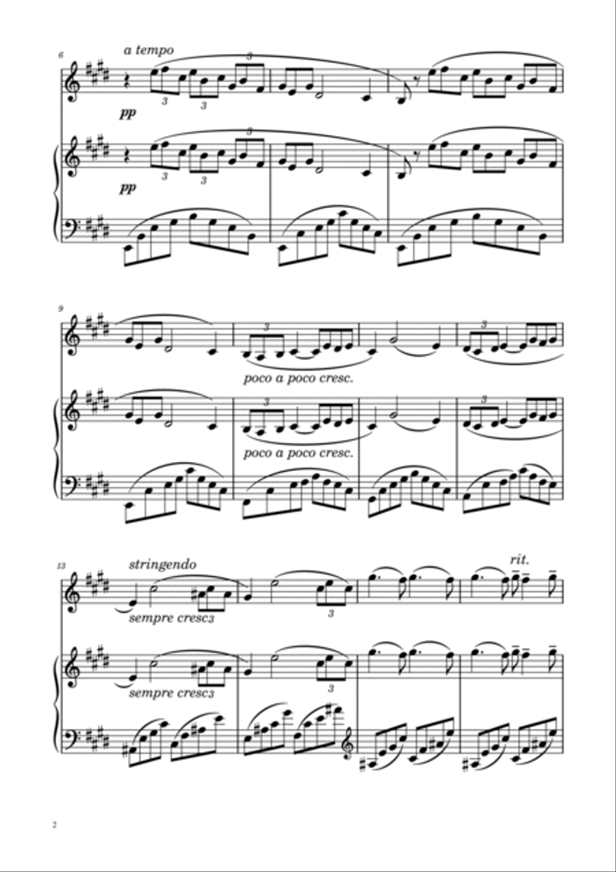 Debussy - Arabesque Nº1 - Violin Solo w/ Piano Accompaniment Violin Solo scores gallery preview page 2