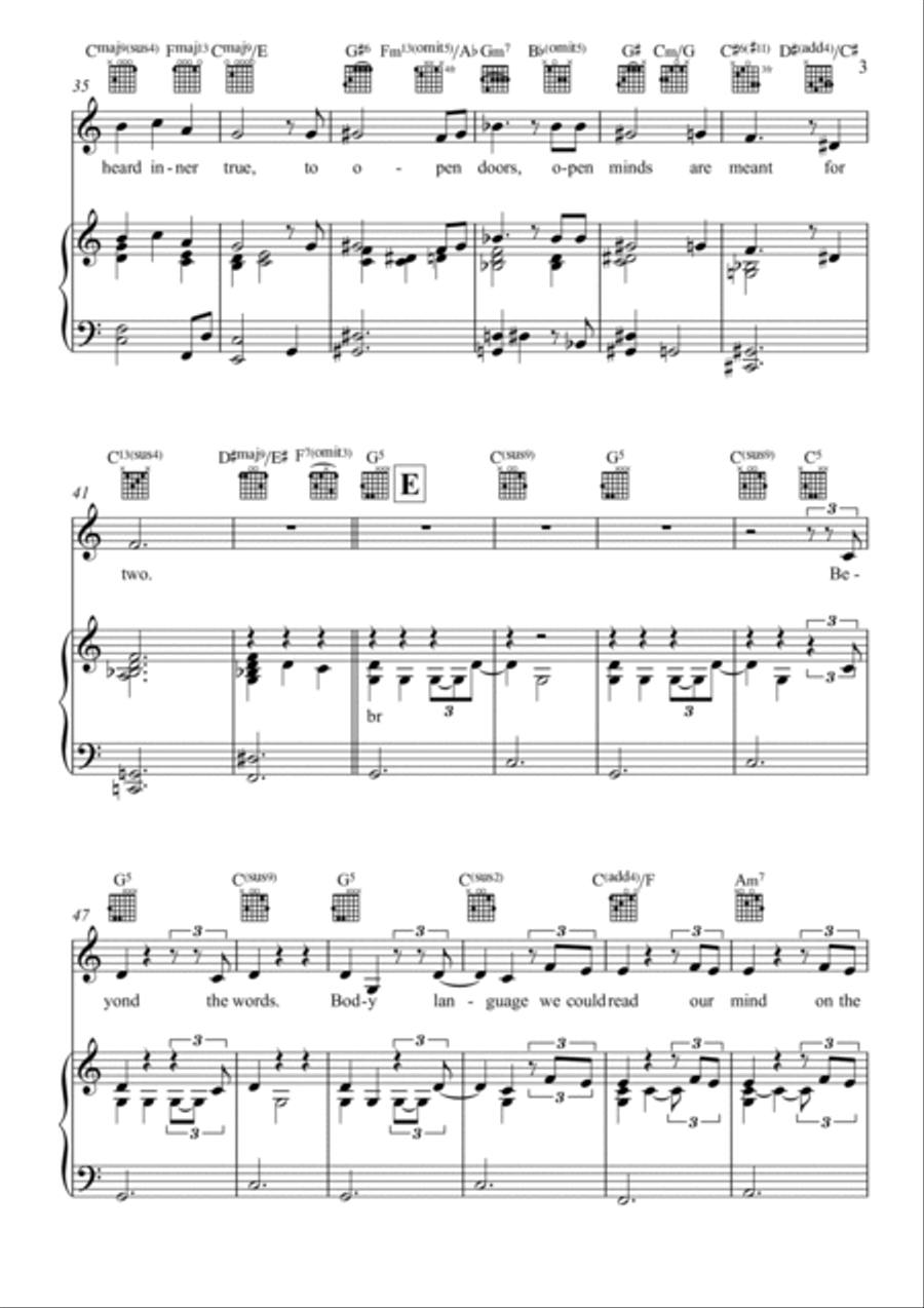 Inner True Piano, Vocal, Guitar scores gallery preview page 3