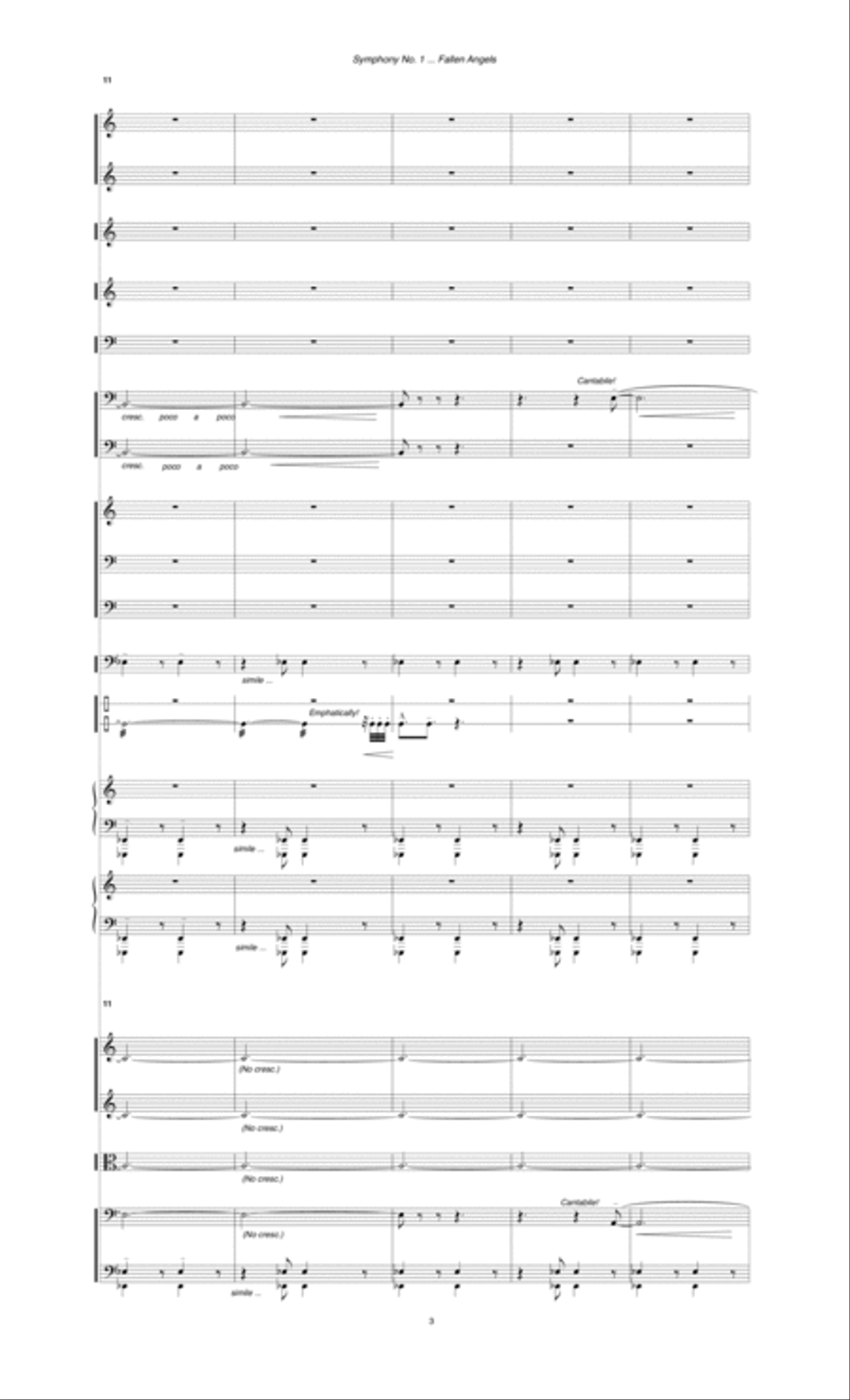 Symphony No. 1 ... Fallen Angels (1993, rev. 1995) Full Orchestra scores gallery preview page 5