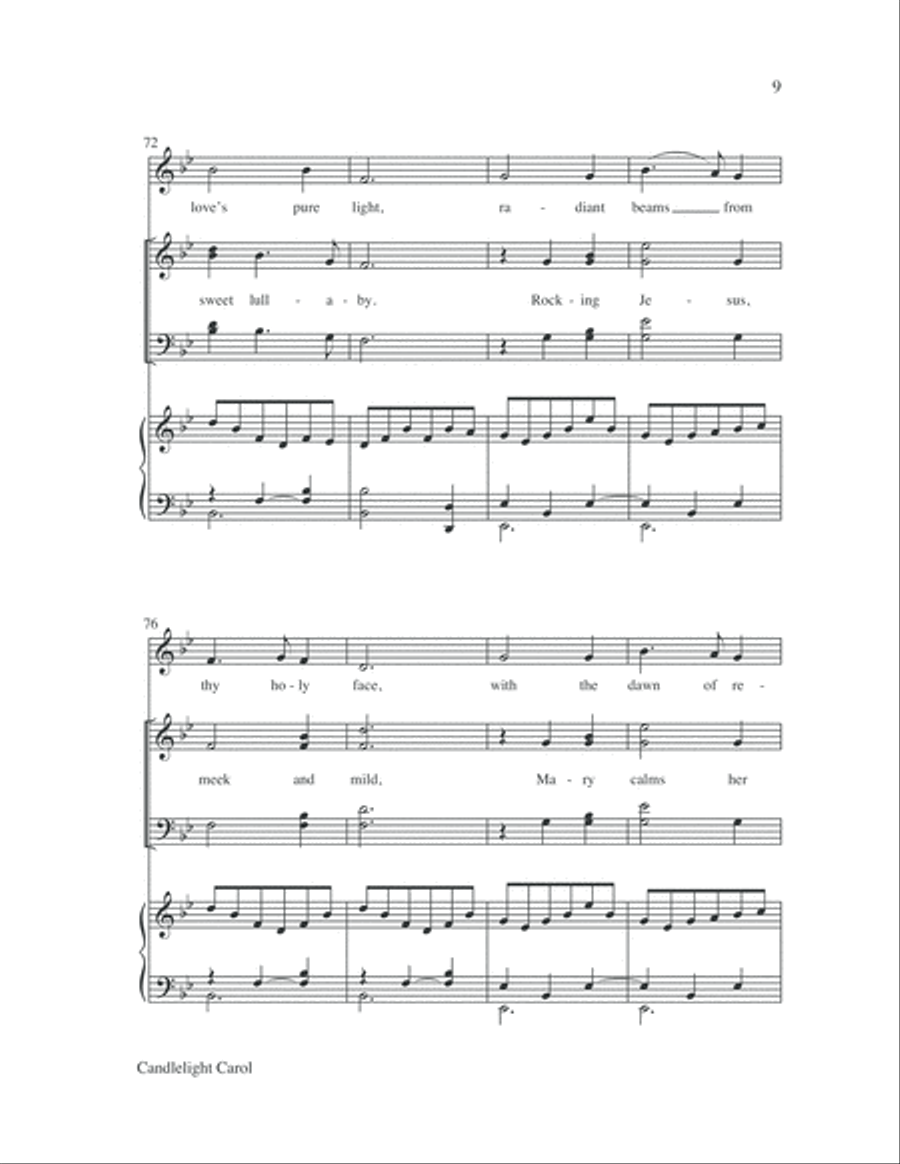 Candlelight Carol (with Silent Night) 4-Part scores gallery preview page 9