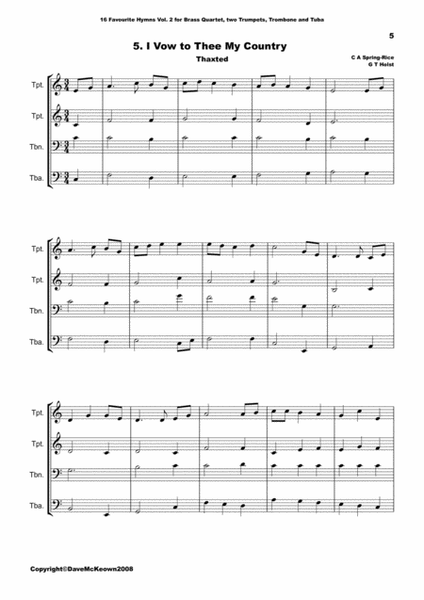 16 Favourite Hymns for Brass Quartet (Vol 2.) image number null