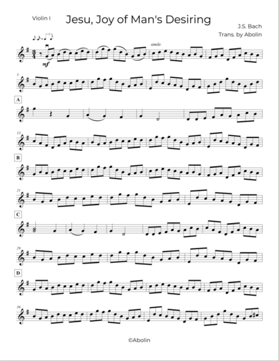 The Wedding Essentials for String Quartet, Volume 1 - Collection of 15 Pieces - Parts (no score) String Quartet scores gallery preview page 5