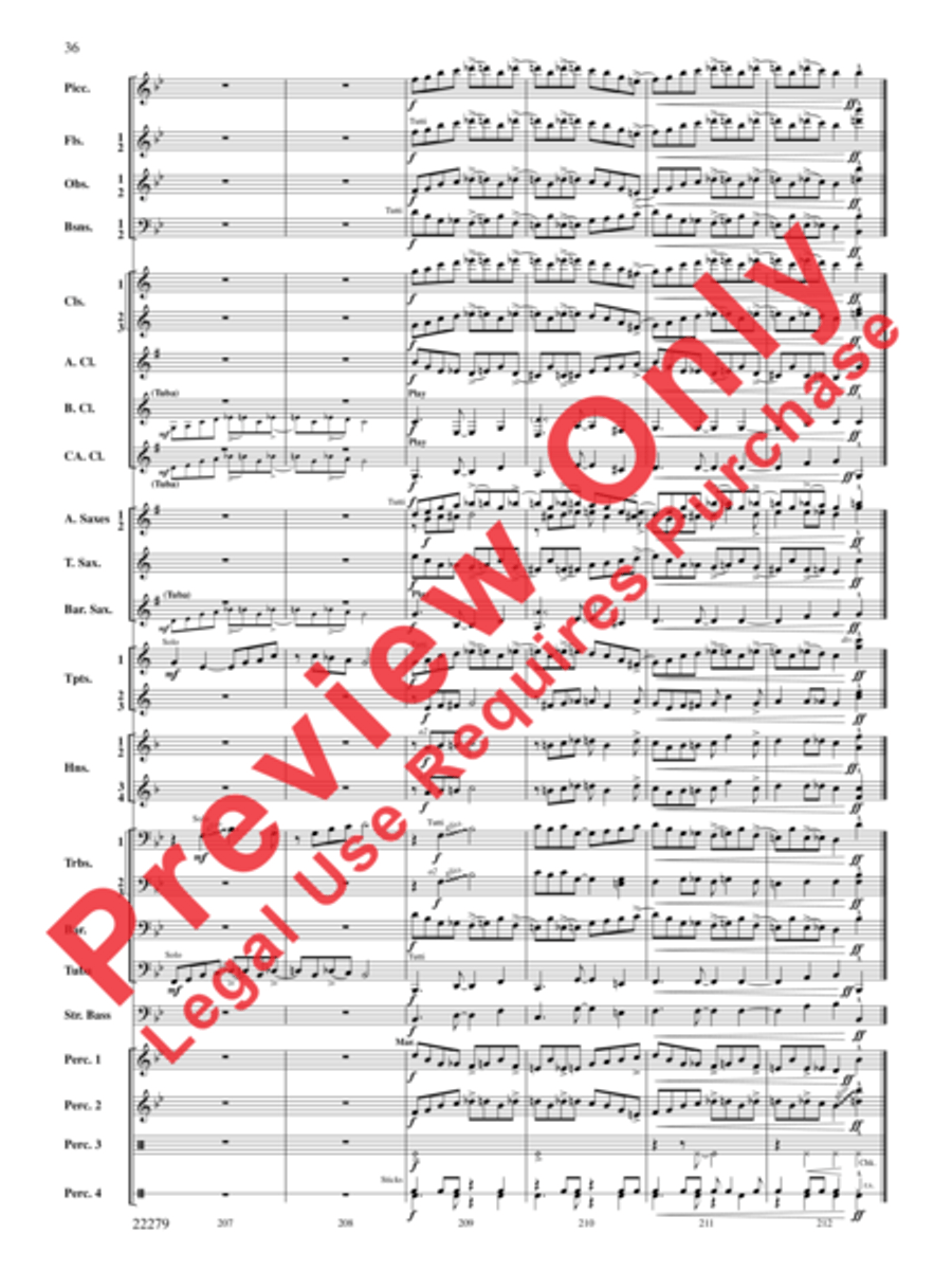 Bayou Breakdown Concert Band scores gallery preview page 37