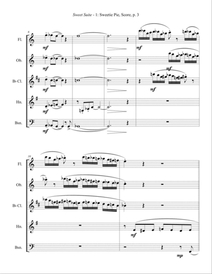 Sweet Suite Woodwind Quintet scores gallery preview page 3