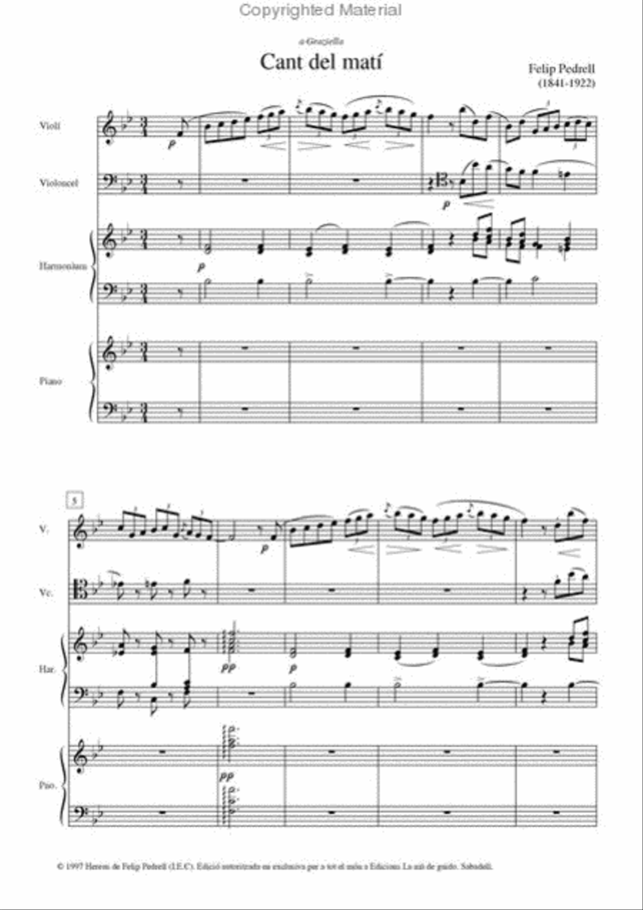 Cant del mati Piano Trio scores gallery preview page 2