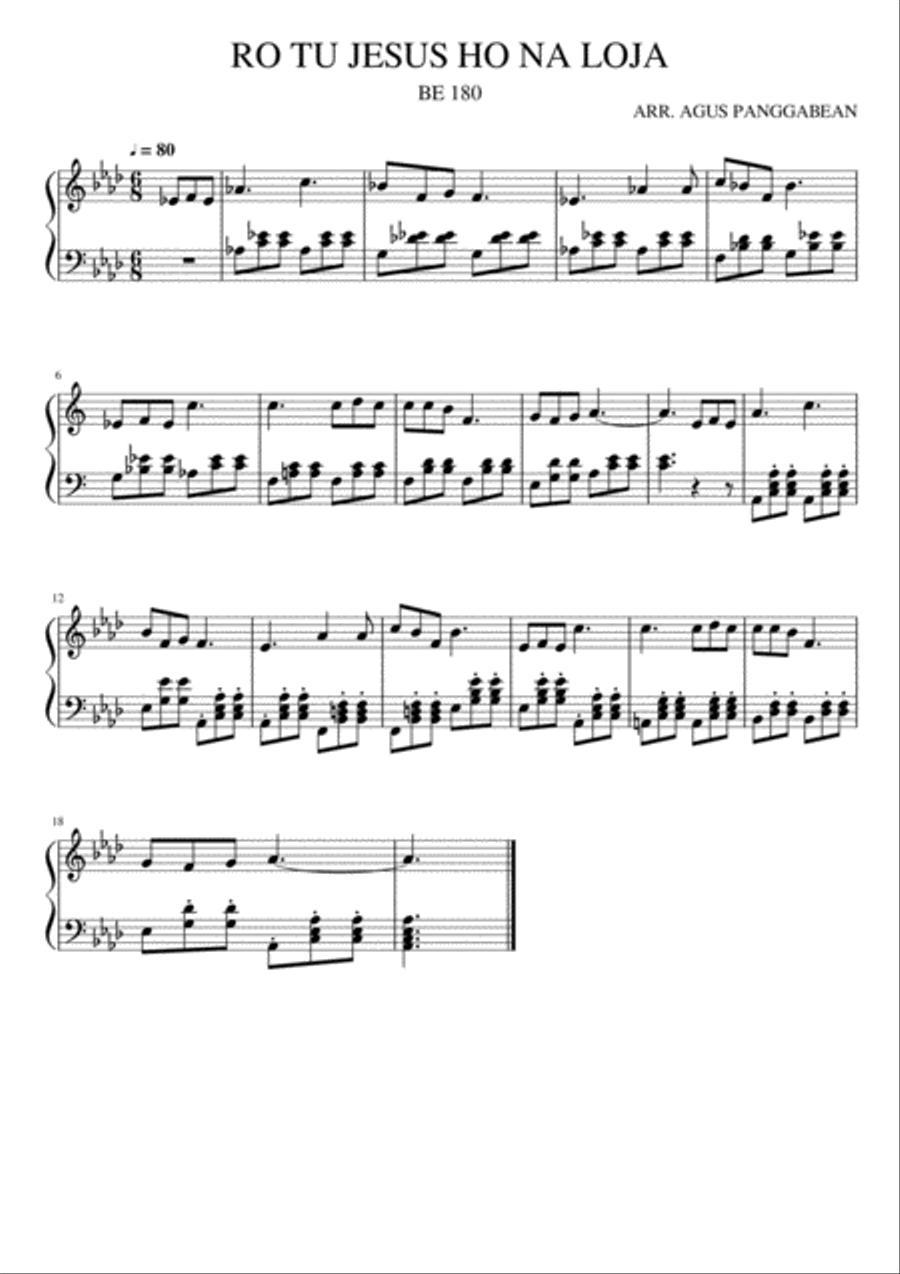 Ro Tu Jesus Ho Na Loja. Ro Tu Jesus Ho Na Loja. Piano Solo scores gallery preview page 1