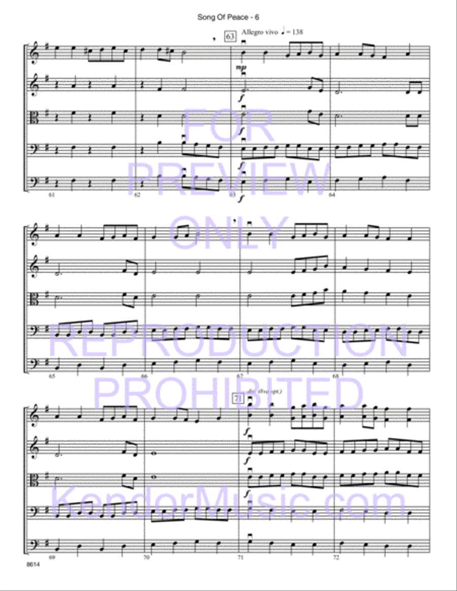 Song Of Peace (Lo Yisa Goy) (Full Score) String Orchestra scores gallery preview page 7