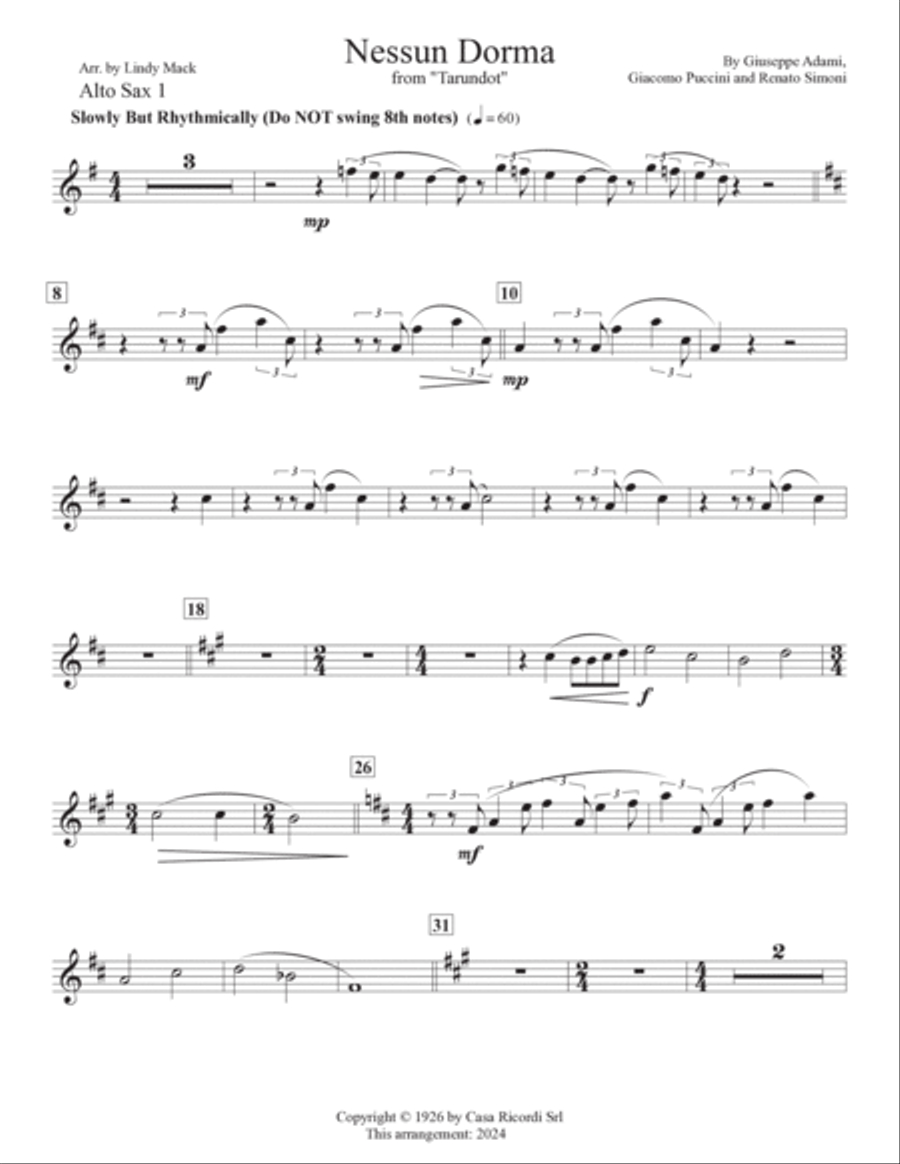 Nessun Dorma Jazz Ensemble scores gallery preview page 3