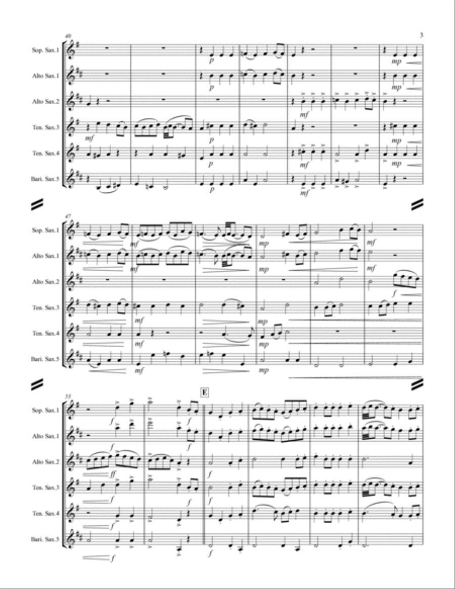 Rondeau from “Sinfonie de Fanfares” (for Saxophone Quintet SATTB) Saxophone Quintet scores gallery preview page 4