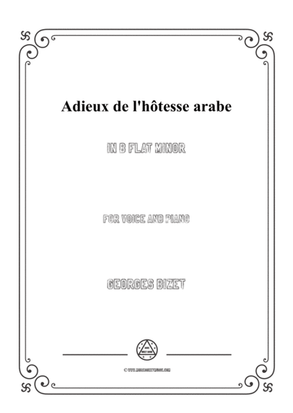 Bizet-Adieux de l'hôtesse arabe in b flat minor,for voice and piano image number null