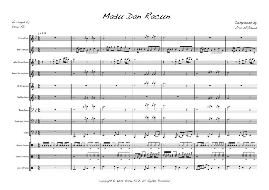 Madu Dan Racun Marching Band scores gallery preview page 1