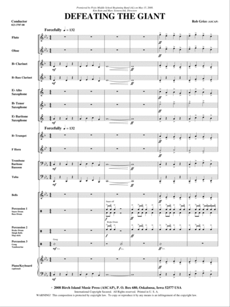 Defeating the Giant Concert Band scores gallery preview page 2