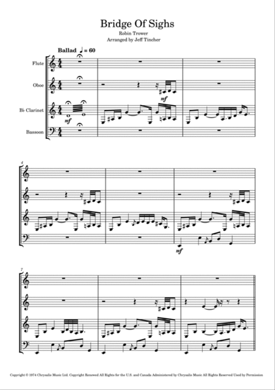 Bridge Of Sighs Woodwind Quartet scores gallery preview page 2