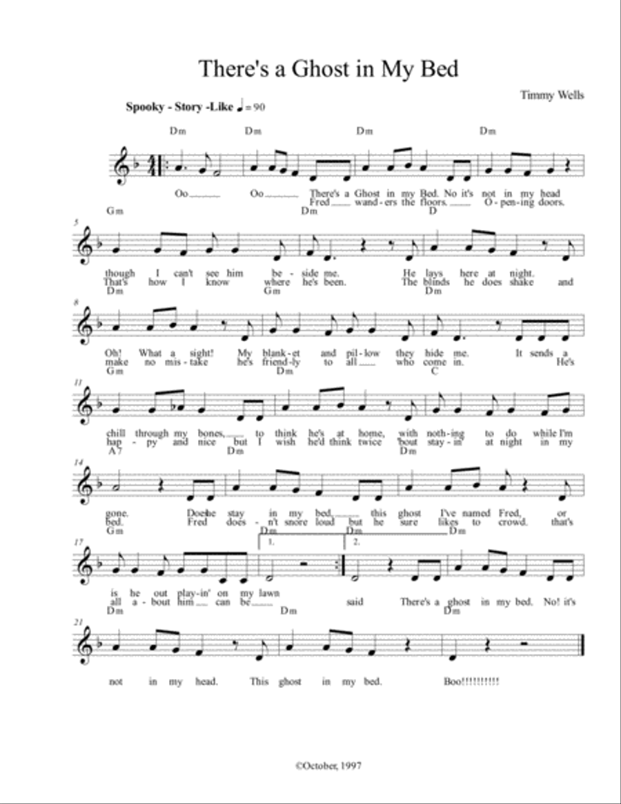 There's a Ghost in My Bed Small Ensemble scores gallery preview page 1