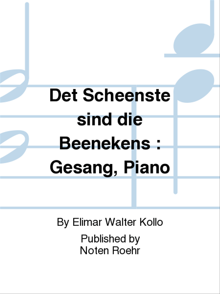Det Scheenste sind die Beenekens Piano scores gallery preview page 1