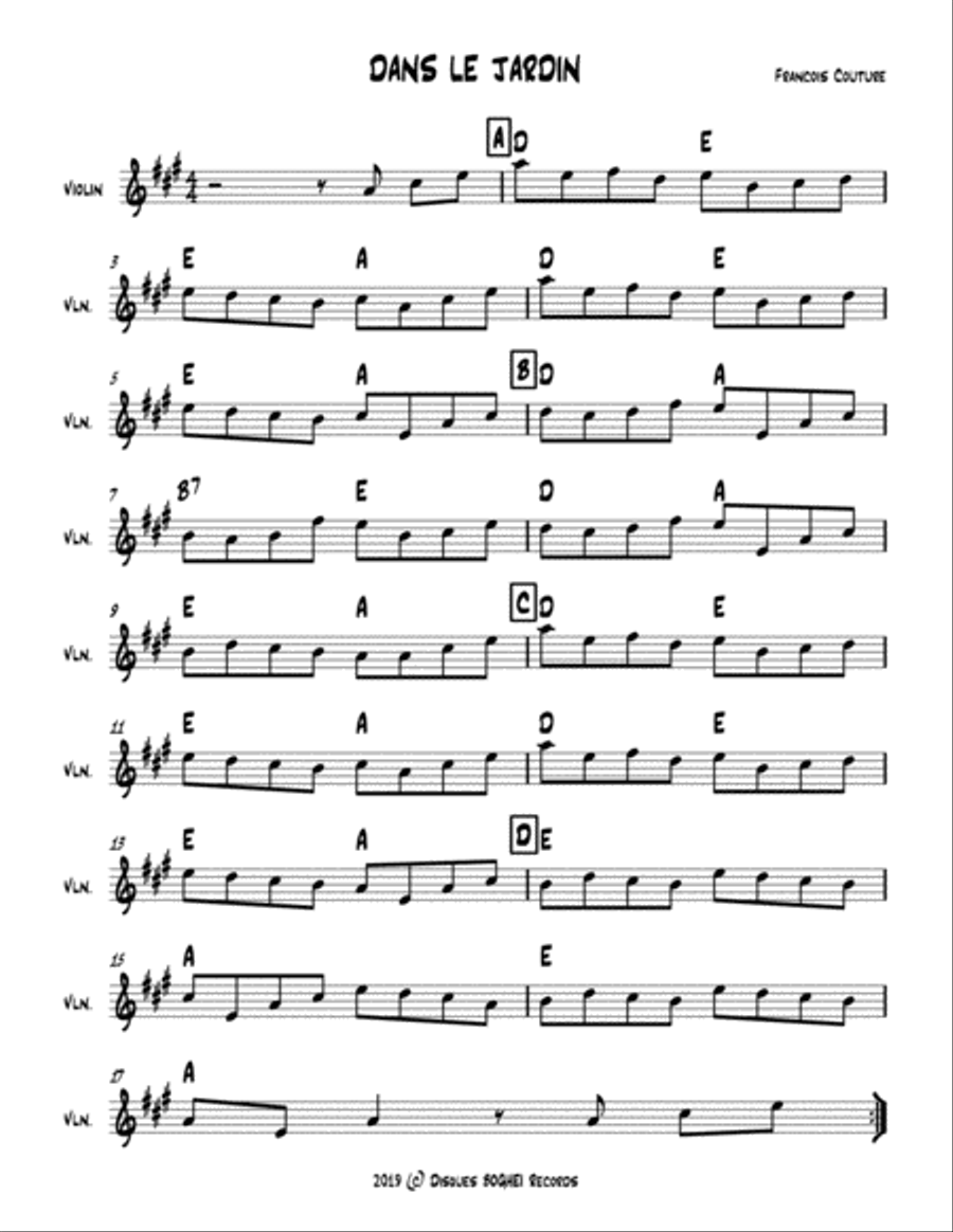 DANS LE JARDIN Piano scores gallery preview page 1