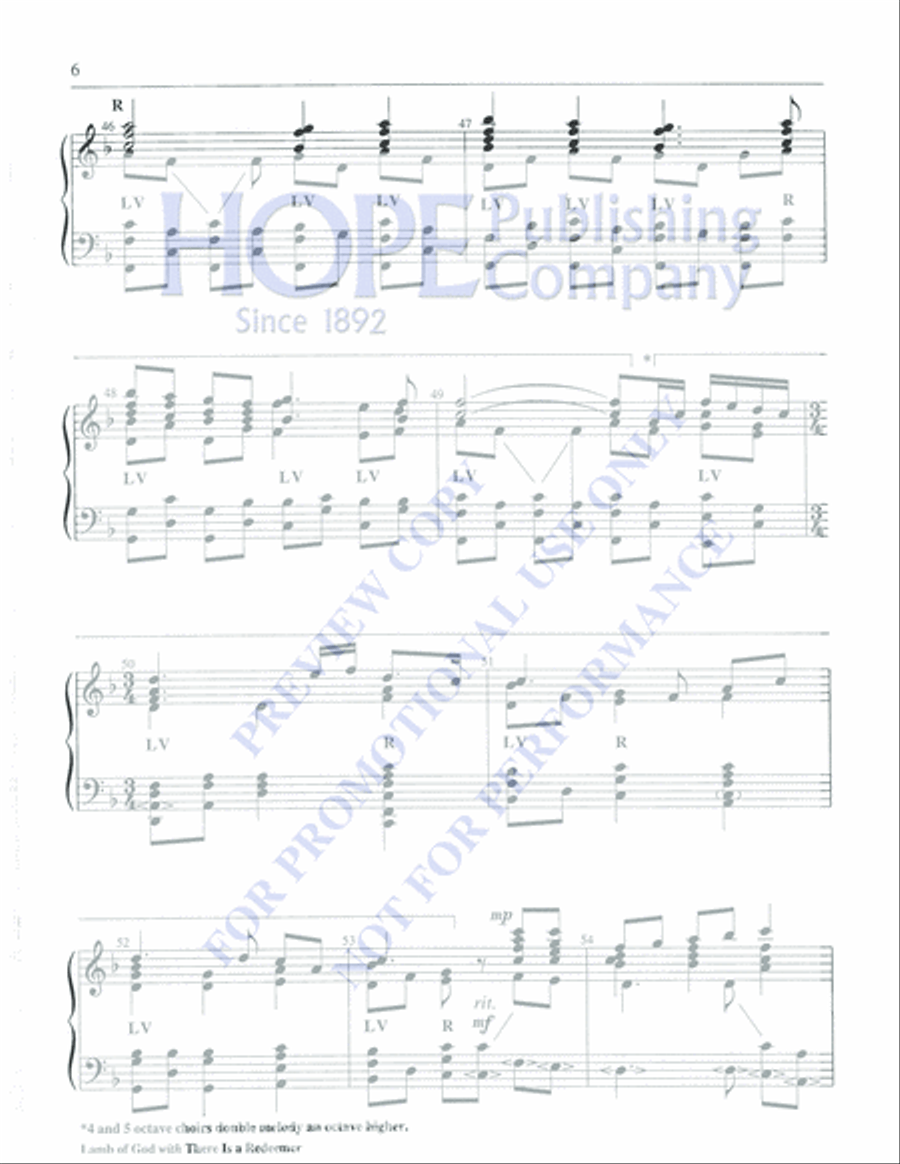 Lamb of God with There Is a Redeemer 5-Octaves scores gallery preview page 6