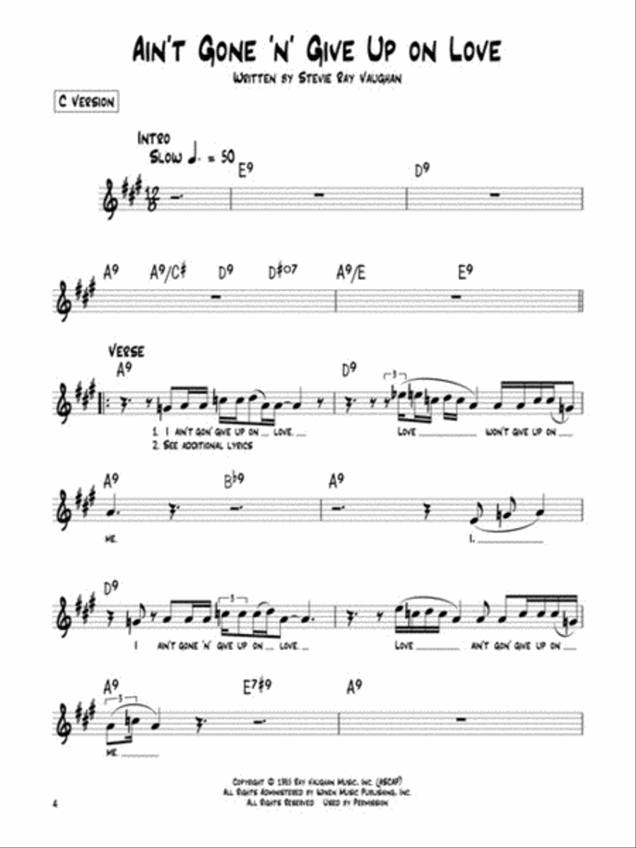 Stevie Ray Vaughan C Instrument scores gallery preview page 3