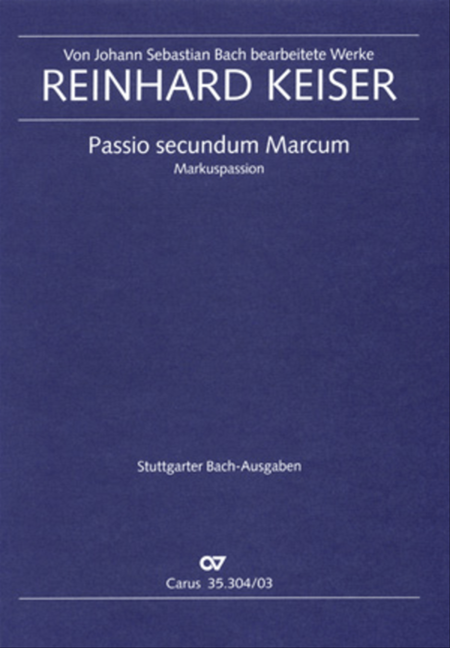 St. Mark Passion (Markus-Passion) 4-Part scores gallery preview page 1
