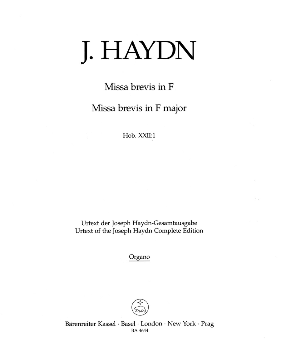 Missa brevis F major Hob. XXII:1