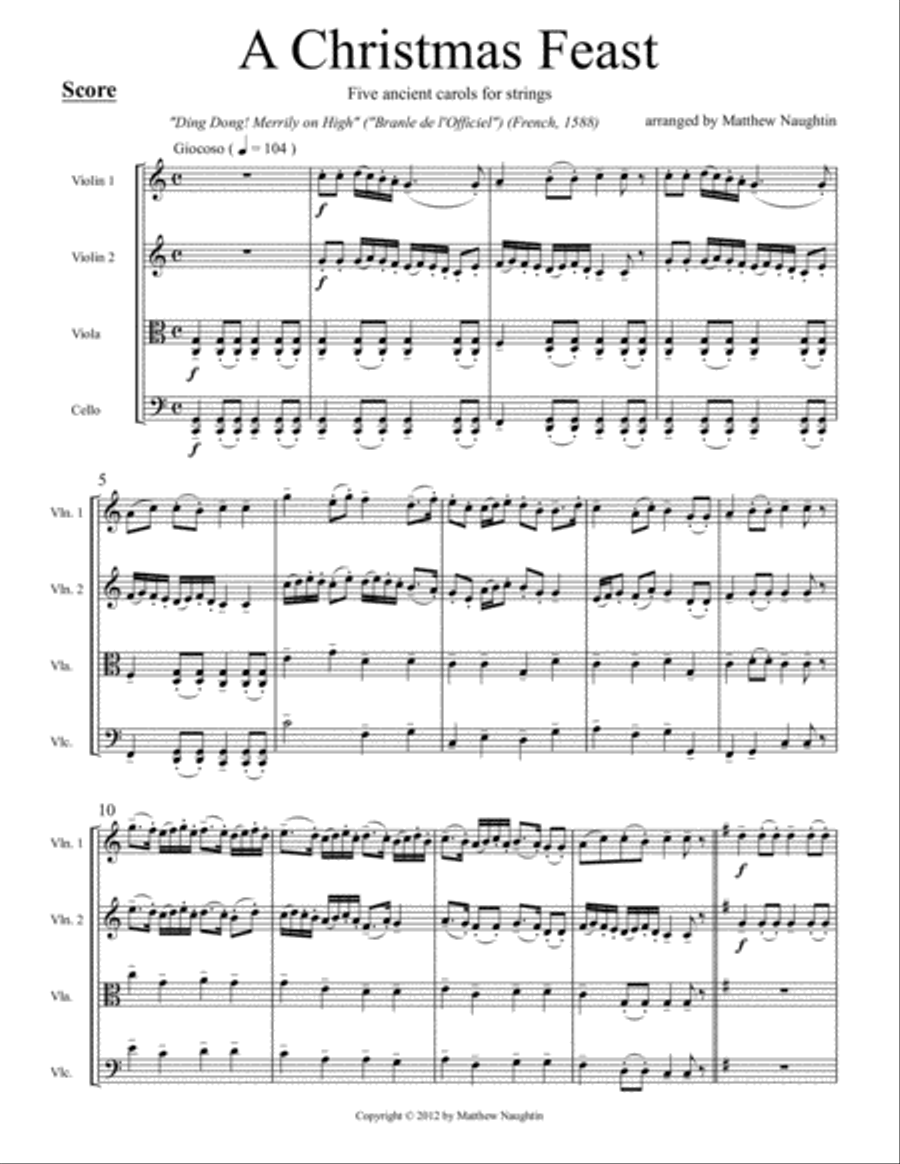 A Christmas Feast String Quartet scores gallery preview page 1