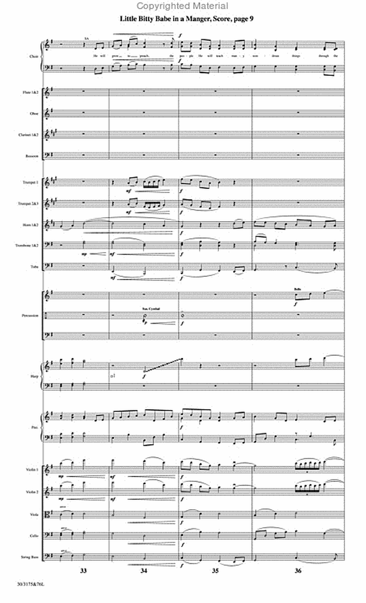 Little Bitty Babe in a Manger - Orchestral Score and Parts image number null