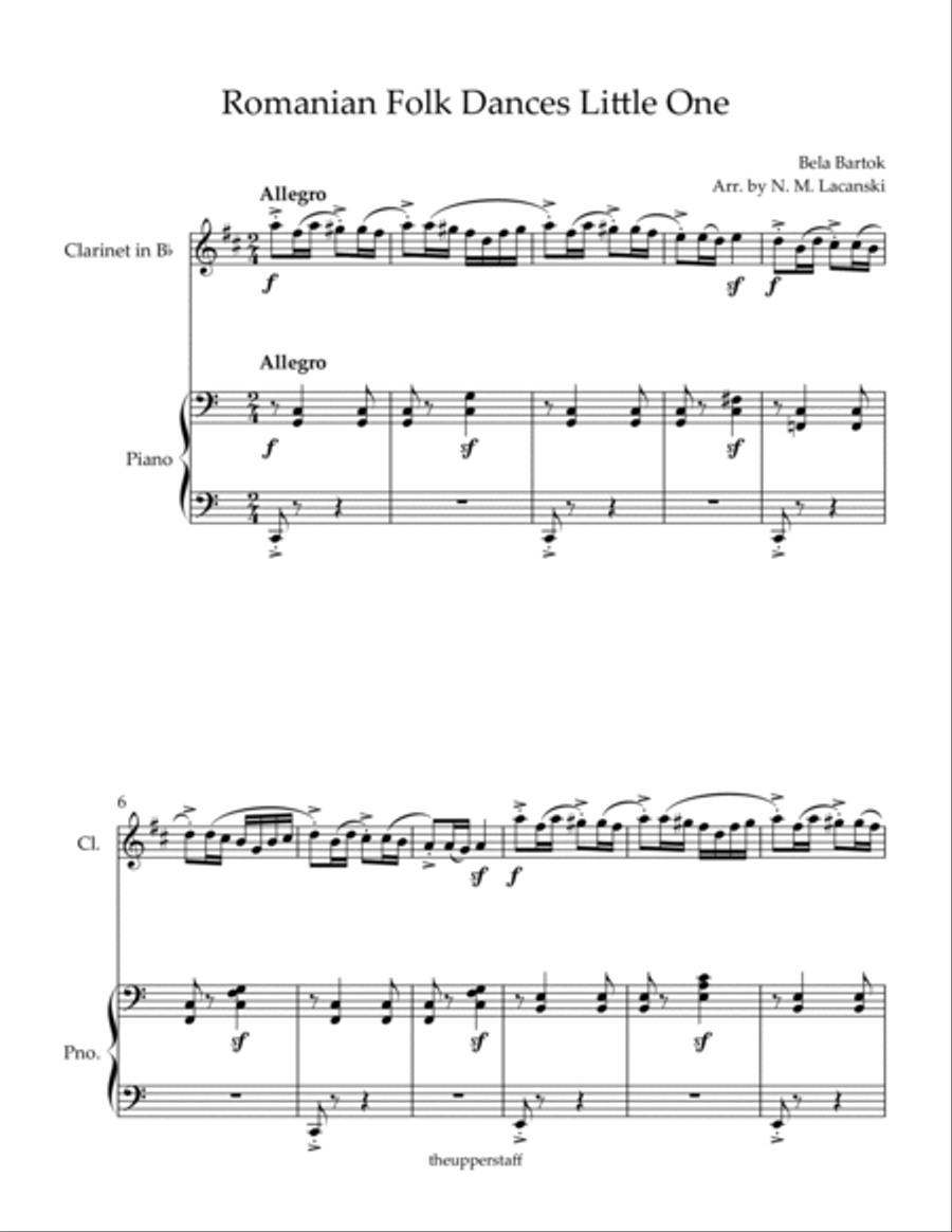 Romanian Folk Dances Little One Clarinet Solo scores gallery preview page 2
