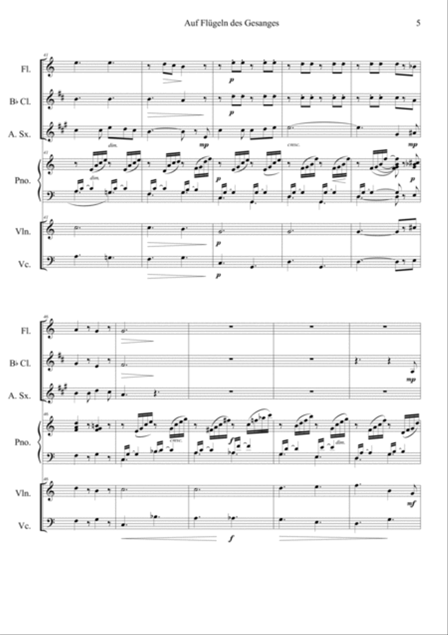Auf Flugeln des Gesanges Orchestra scores gallery preview page 5