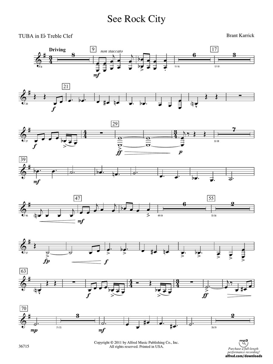 See Rock City: (World Part) E-flat Tuba T.C.
