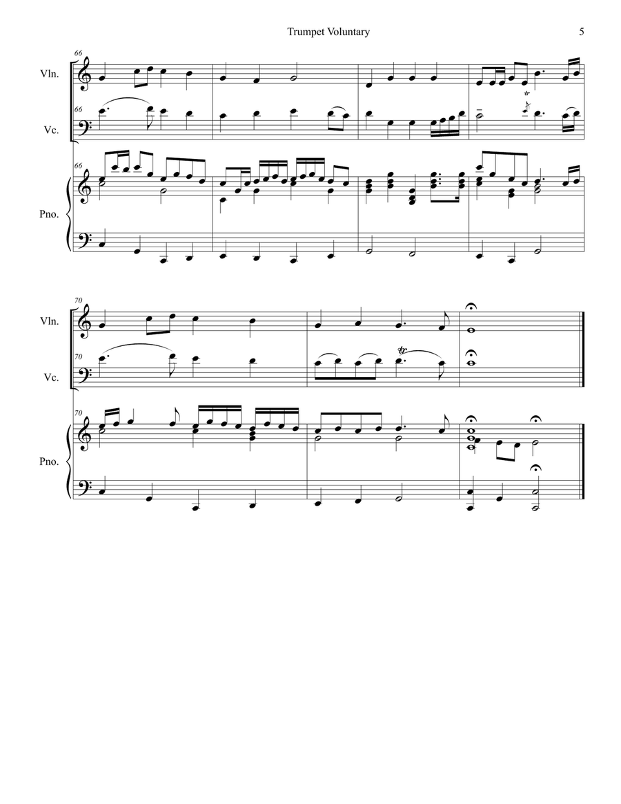 Trumpet Voluntary (Duet for Violin and Cello - Piano Accompaniment) Trumpet Voluntary (Duet for Violin and Cello - Piano Accompaniment) Trumpet scores gallery preview page 6