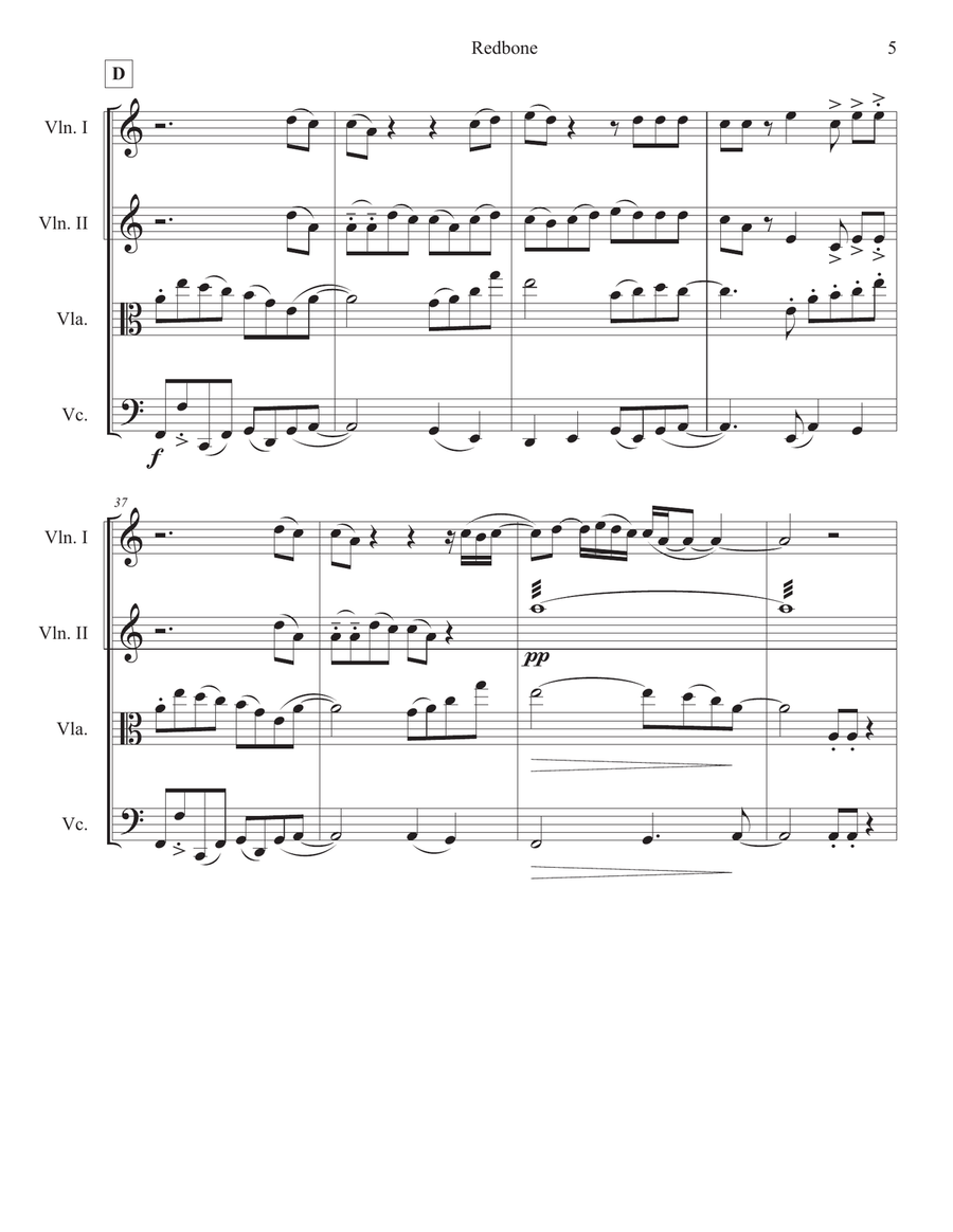Redbone String Quartet scores gallery preview page 5