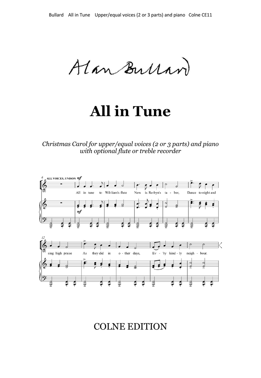 All in Tune: Christmas Carol for equal voices in two or three parts 3-Part scores gallery preview page 1
