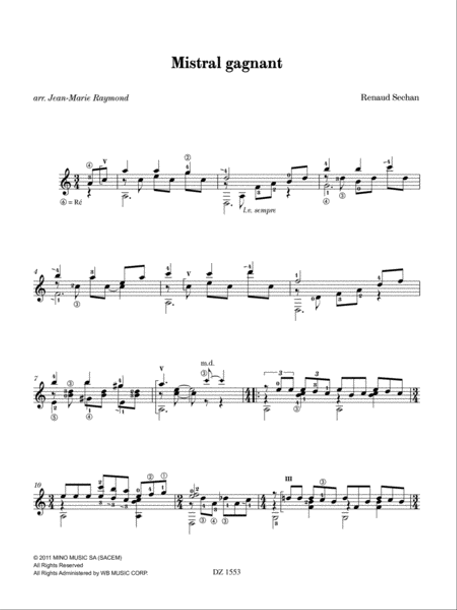 Mistral gagnant Classical Guitar scores gallery preview page 3