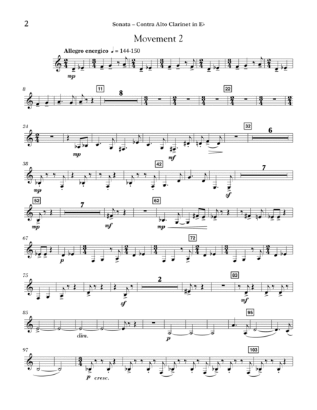 Sonata for Alto Saxophone, Op. 29 - Eb Contra Alto Clarinet