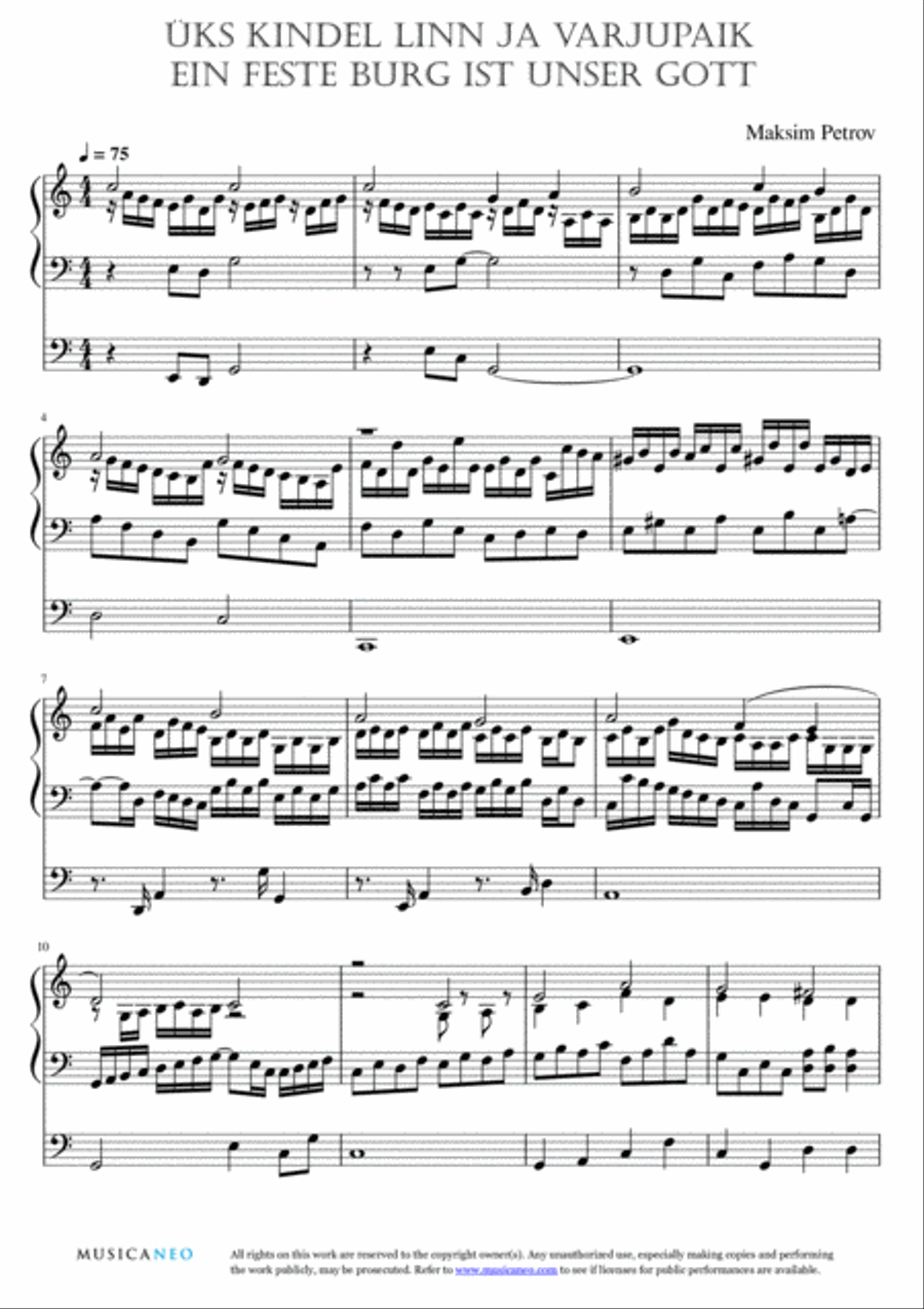 5 koraaliprelüüdi / 5 chorale preludes Organ Solo scores gallery preview page 2