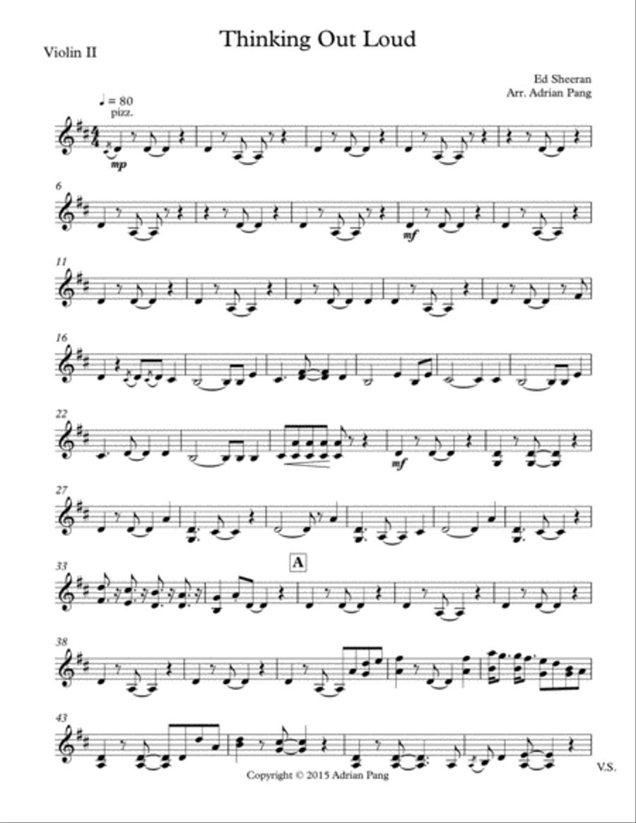 Thinking Out Loud Thinking Out Loud String Quartet scores gallery preview page 3