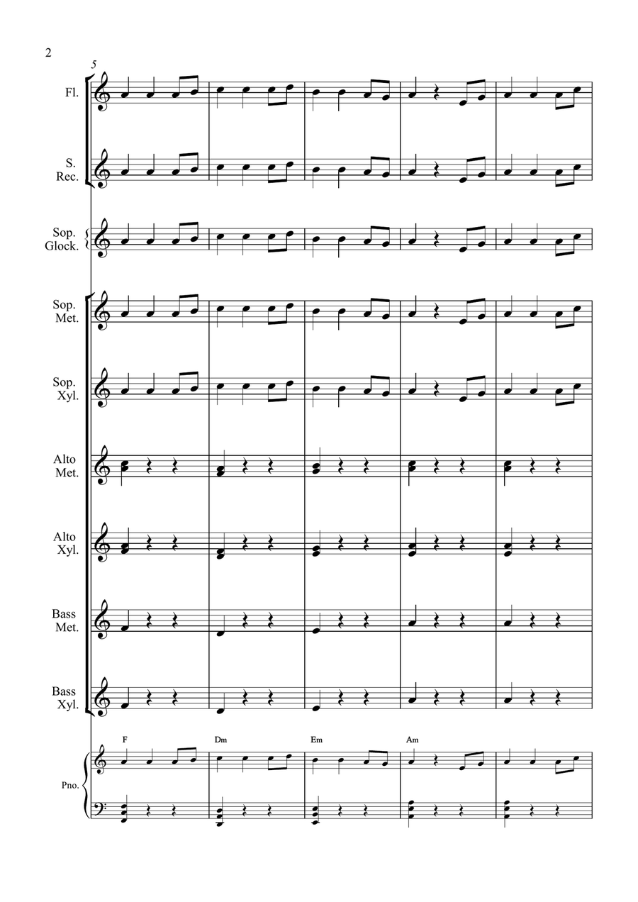 He's A Pirate Orff Instrument scores gallery preview page 2