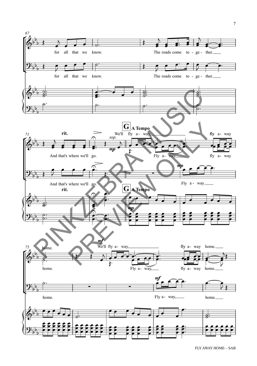 Fly Away Home (SAB) Fly Away Home (SAB) 3-Part scores gallery preview page 8