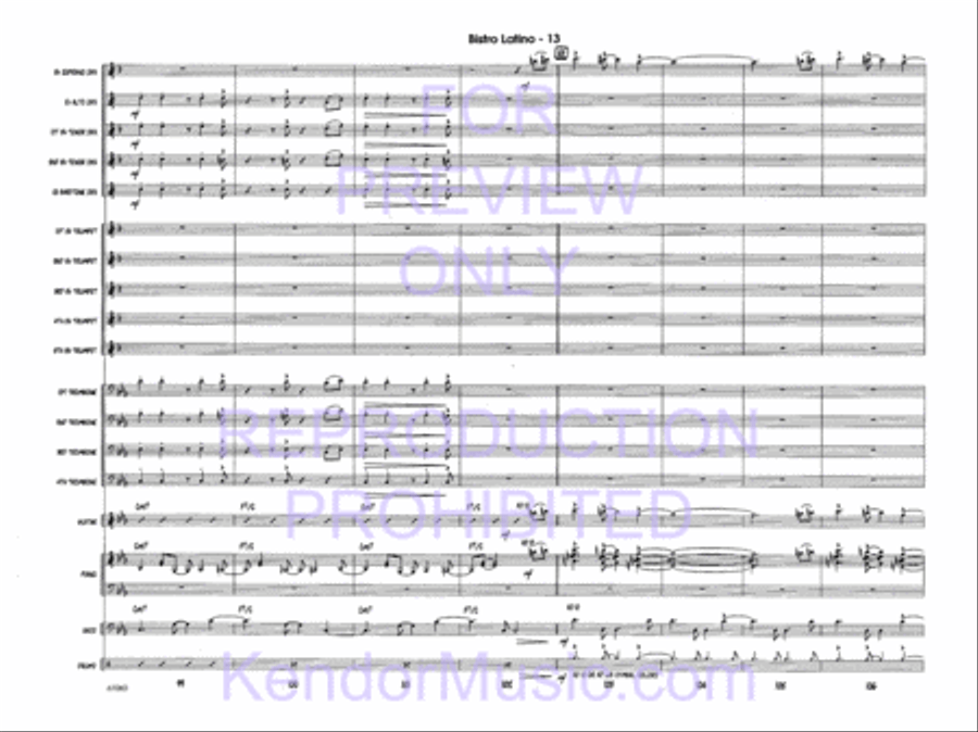 Bistro Latino Jazz Ensemble scores gallery preview page 15