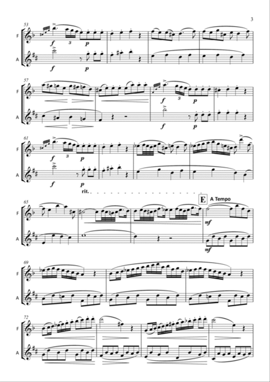 Rondo In F - Flute and Alto Saxophone Duet Woodwind Duet scores gallery preview page 3