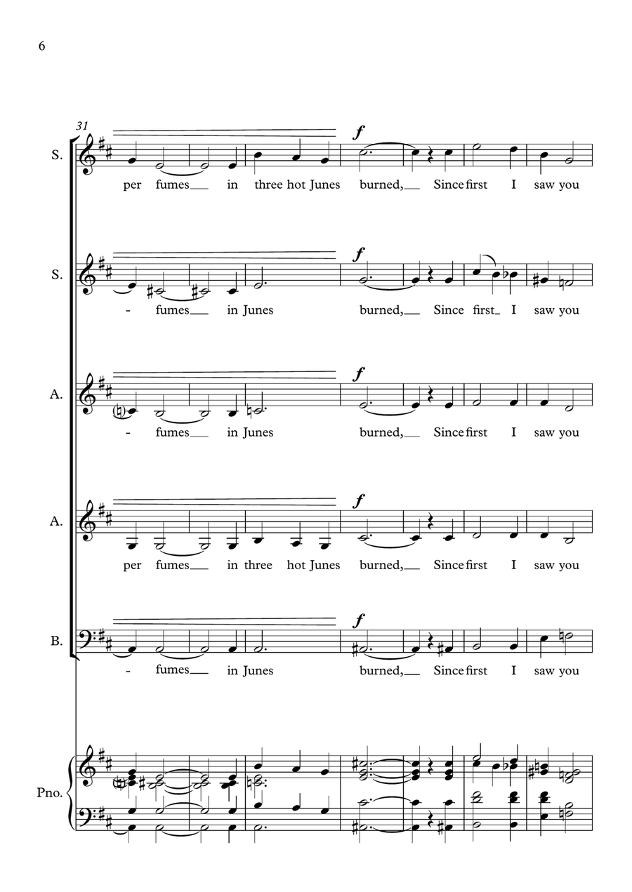 You Never Can Be Old - Sonnet 104 - Choir SSAAB 3-Part scores gallery preview page 6