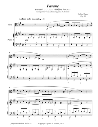 Fauré: Pavane Op. 50 for Viola & Piano