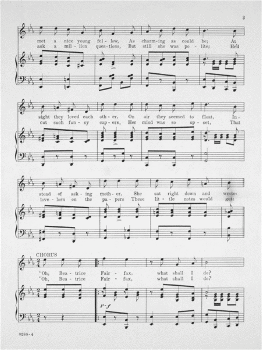 Beatrice Fairfax, Tell Me What To Do Voice scores gallery preview page 3