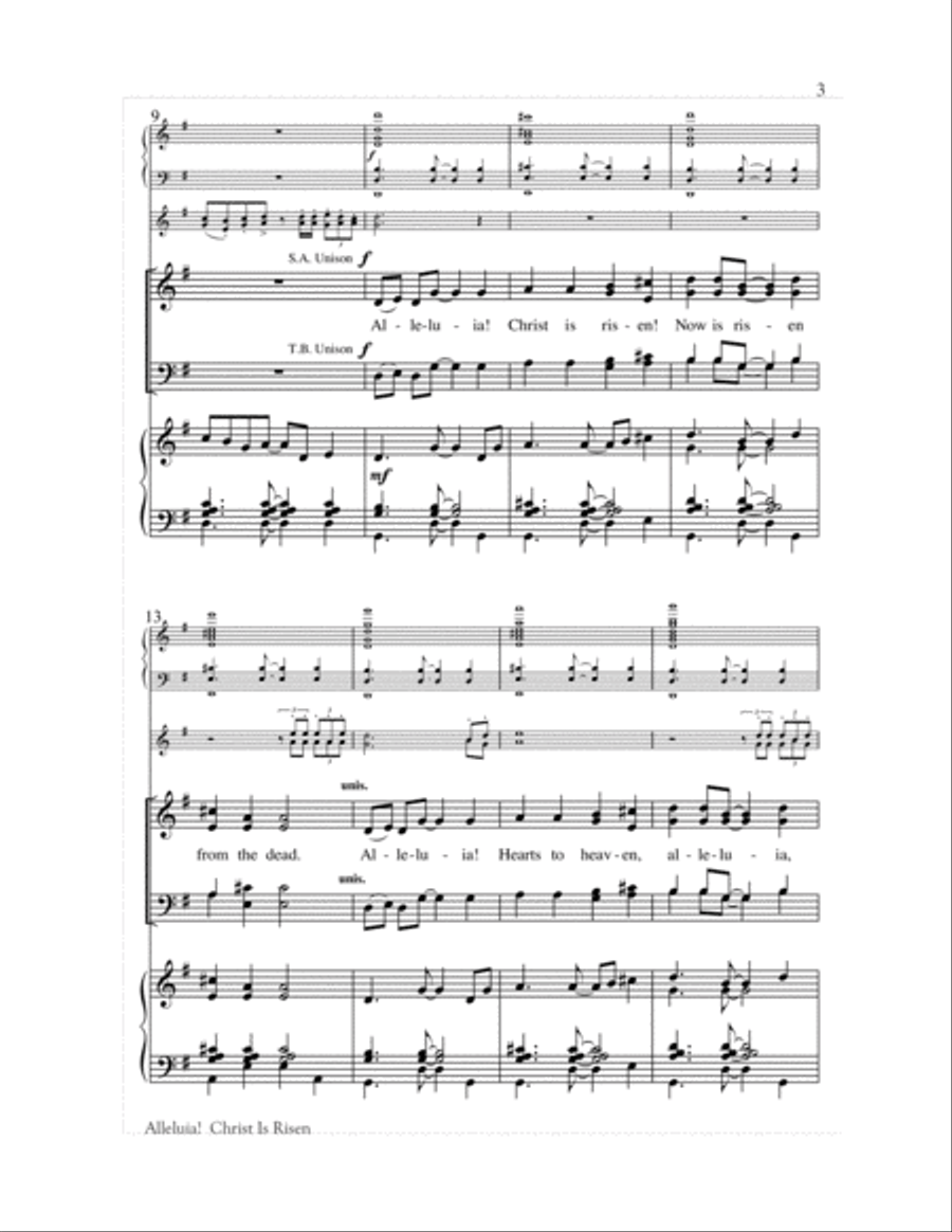 Alleluia! Christ Is Risen 4-Part scores gallery preview page 3