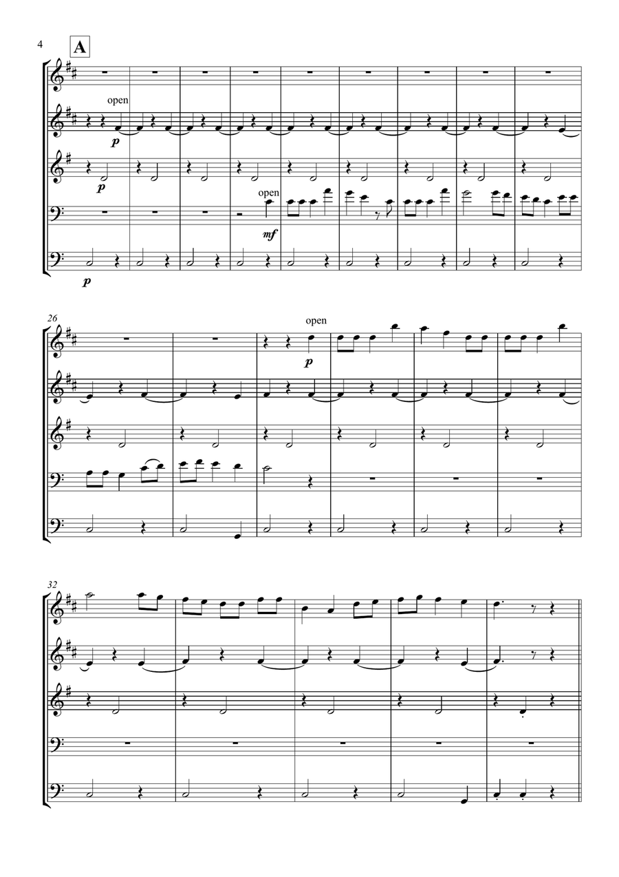 Brass Quintet - The Holly and the Ivy Brass Quintet scores gallery preview page 4