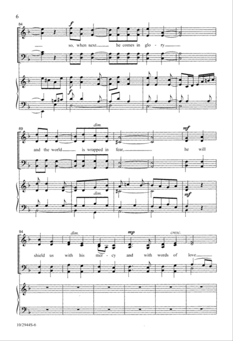 Hark! A Thrilling Voice Is Sounding 4-Part scores gallery preview page 6