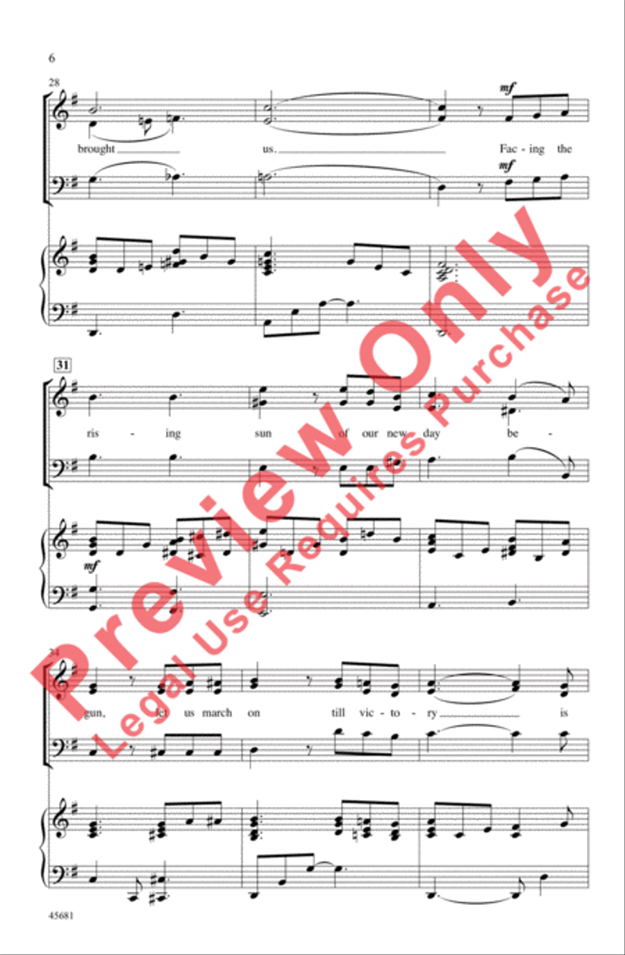 Lift Every Voice and Sing 3-Part scores gallery preview page 5