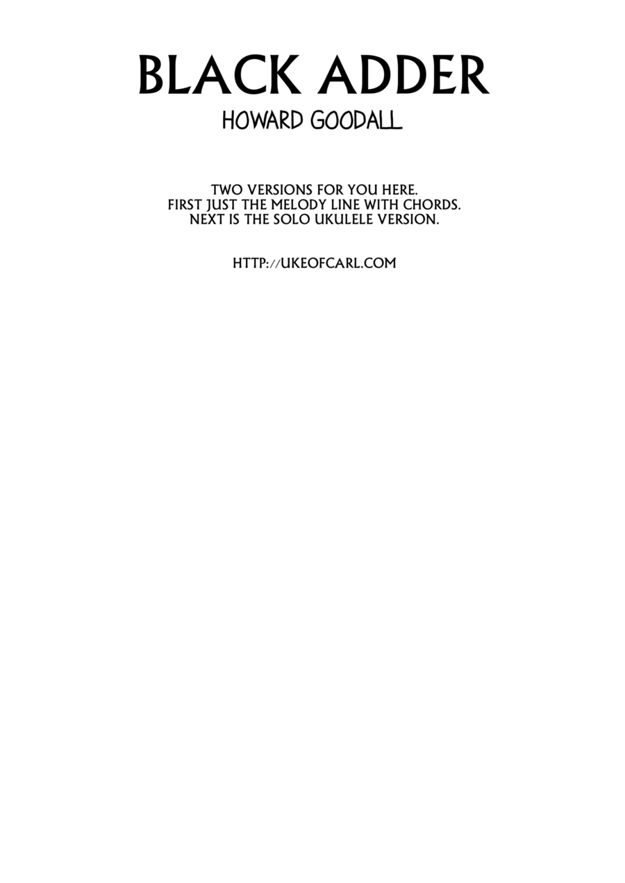 Blackadder Theme Blackadder Theme Ukulele scores gallery preview page 1
